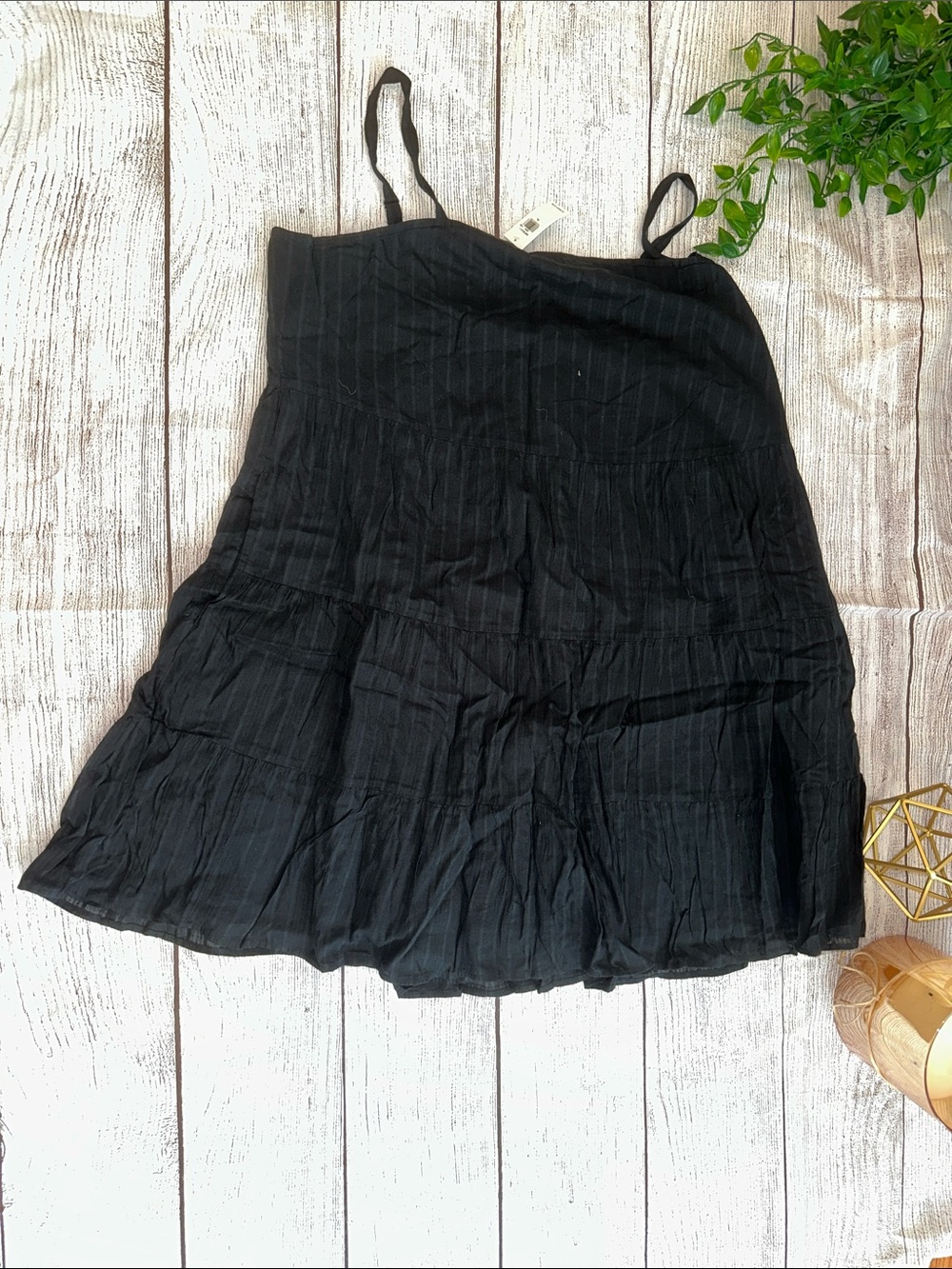Old Navy Black Tiered Mini Skirt with Thin Straps